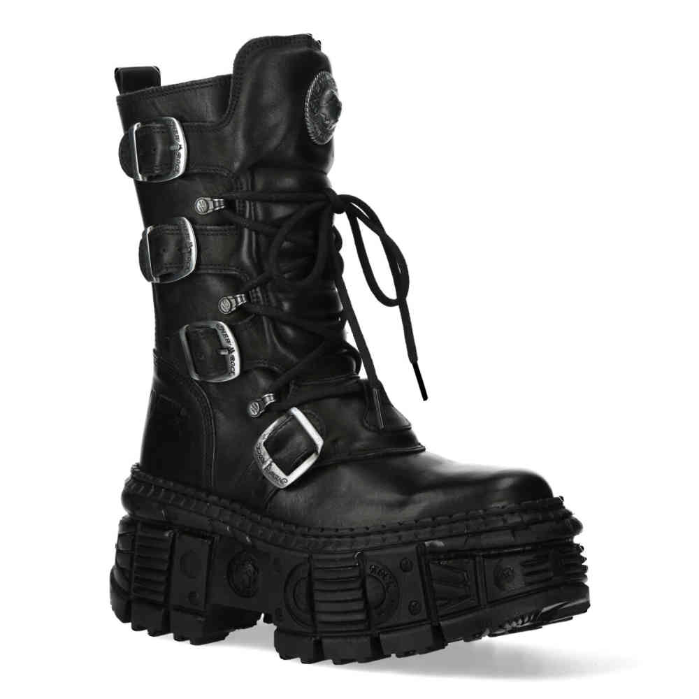 New Rock - M-WALL1473-S5 Plattformstiefel - Schwarz
